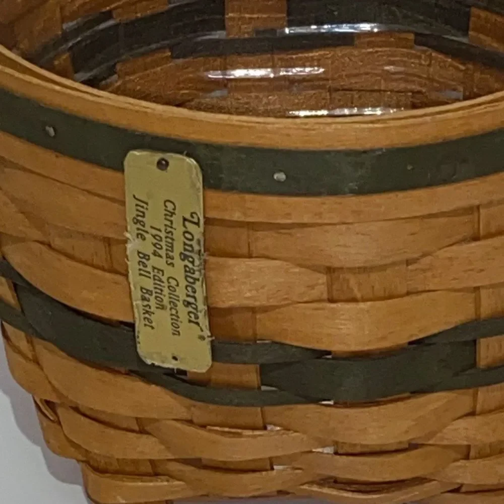 Longaberger Christmas Collection 1994 Edition Jingle Bell Woven Wooden Basket‎